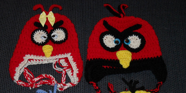 Red Angry Bird Earflap hat