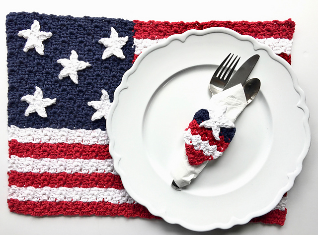 American Flag Placemat & Napkin Ring