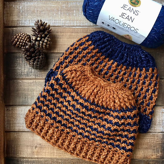 Inside and Out Reversible Messy Bun Hat