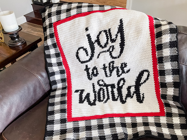 Joy to the World Plaid Blanket