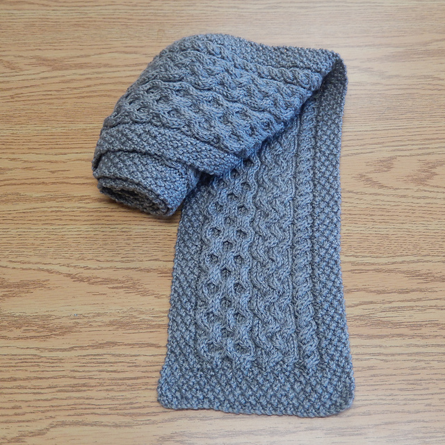 Asymmetrical Cable Scarf
