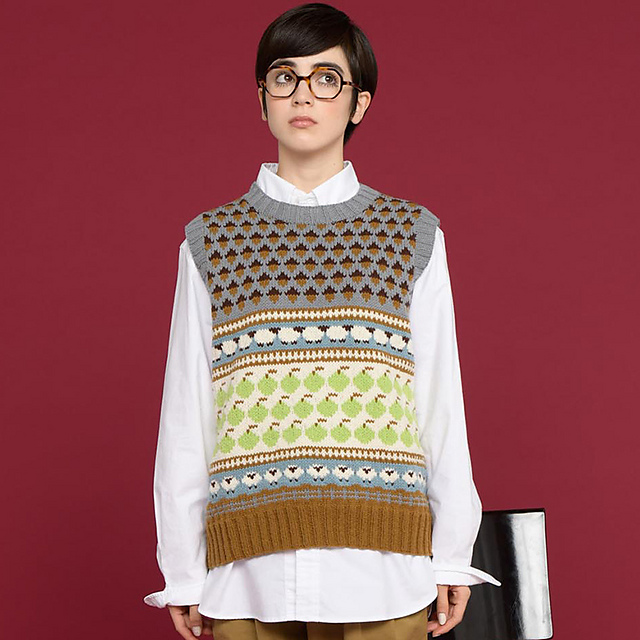 p.92 Knitted sheep vest
