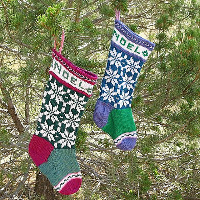 Winter Stars Christmas Stocking