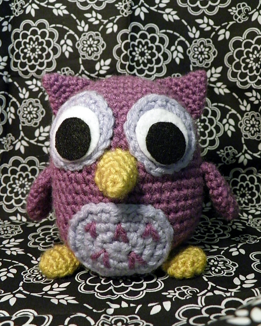 Ravelry Purple Plush Owl pattern by Katherine Dubsky
