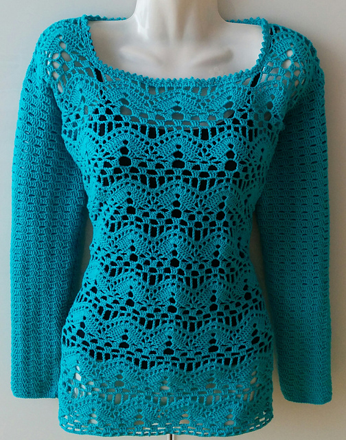 # 10 Pulli im Spitzenmuster