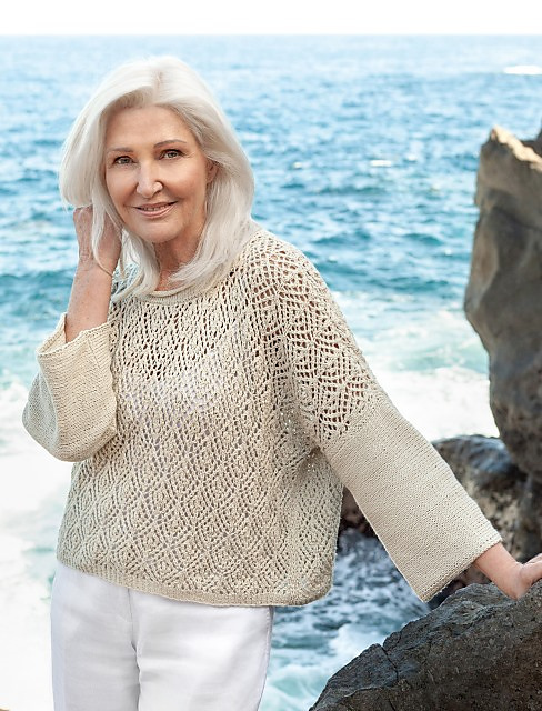 # 19 Pulli mit Rautenajourmuster