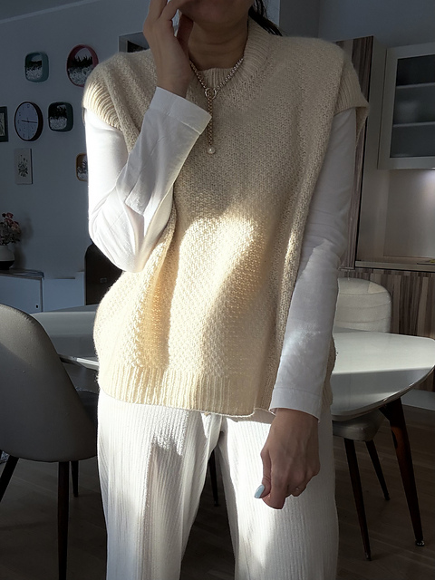 JOURNAL STANDARD LUXE (ジャーナルスタンダードラックス) ④ 21080450002530 【MAYDI】HAND-KNITTED CHUNKY VEST レディース ナチュラル FREE MAYDI】square stitch hand-knitted Vest（ベスト）｜journal standard
