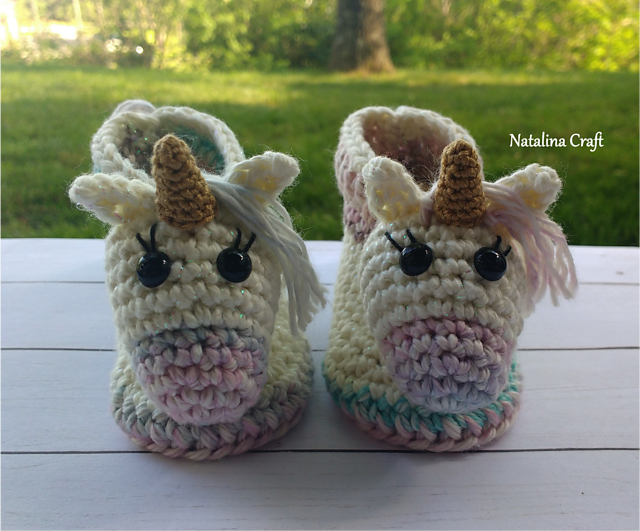Unicorn baby booties