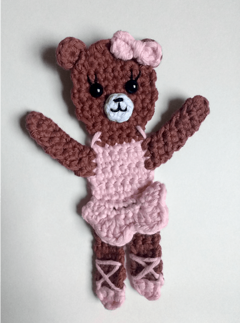 Bear ballerina applique