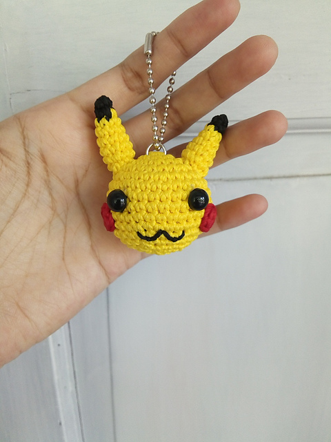 Pikachu Head Keychain