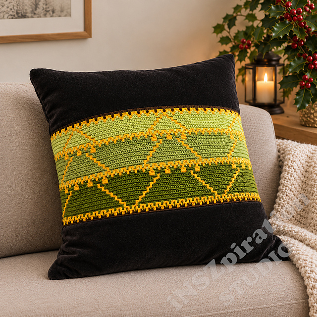 "Tricolor Xmas Trees" pillow