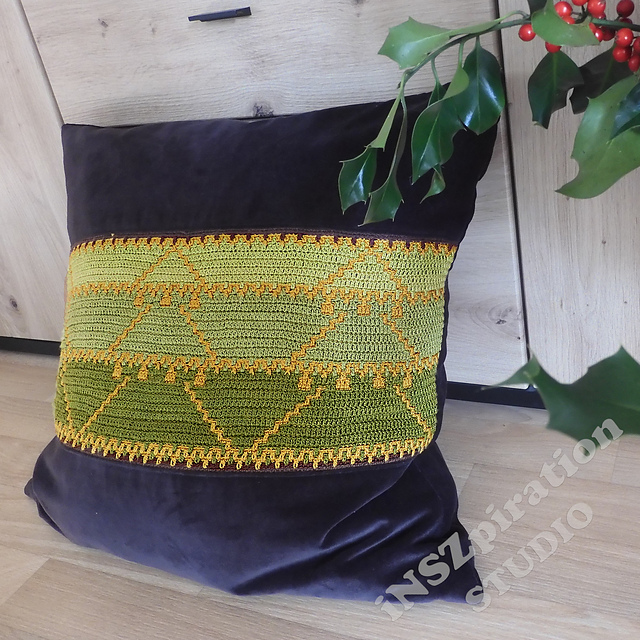 "Tricolor Xmas Trees" pillow