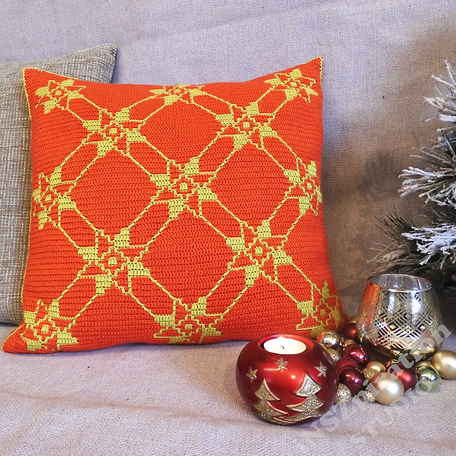 "Xmas Stars" mosaic pillow