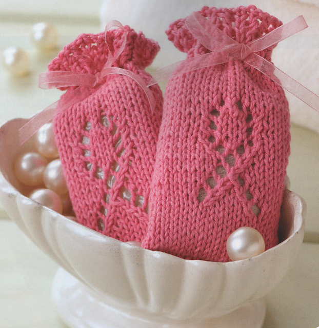 Knitting For A Cure Sachet or Soap Cover