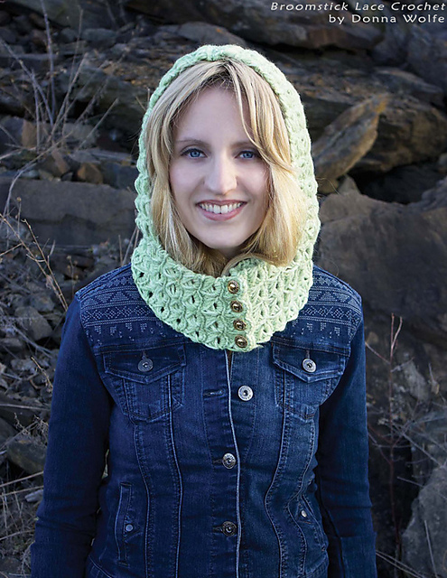 Broomstick Lace Hoodie Scarf