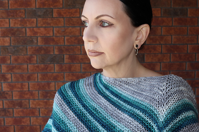 Aqua Lines Shawl