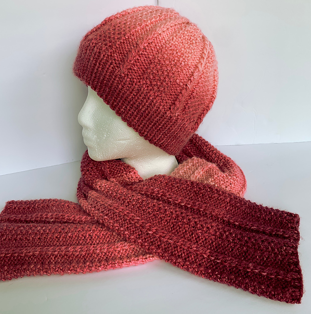 Quiet Textured Stitch Hat and Scarf