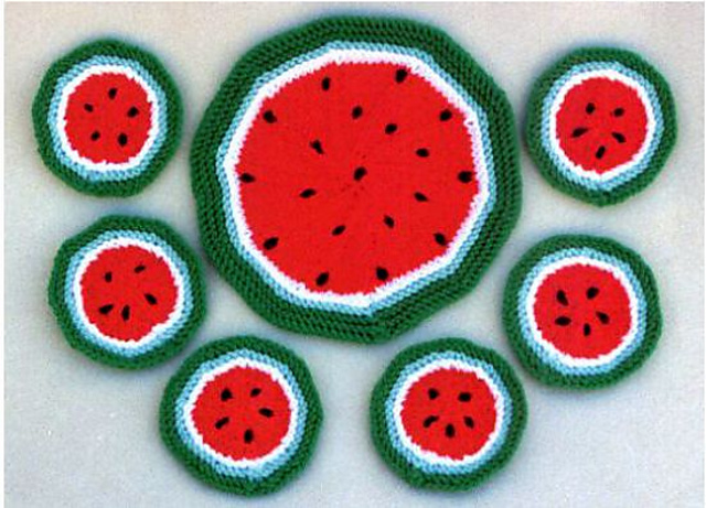 Melon Slice Coasters and Mat