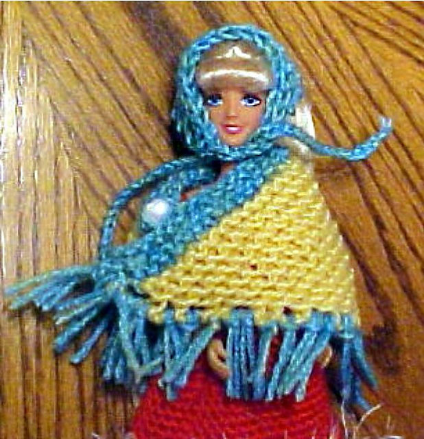 Teen Doll Poncho-ette and Scarf