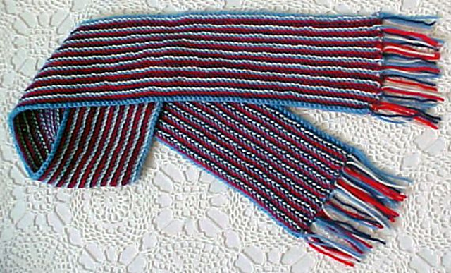 Scrap Yarn Fringed Scarf