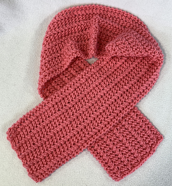 Ridged Lace Knit Scarf