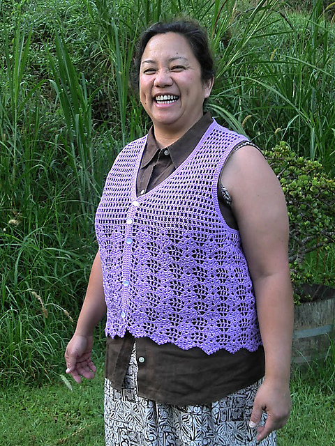 Vest with Lace Fans