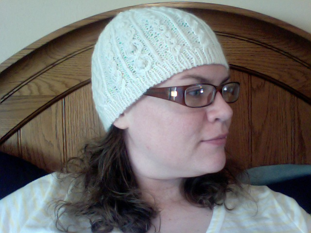 White Aran Cap