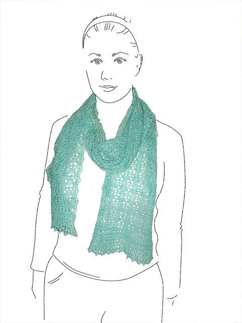 Bella Butterfly Lace Scarf with Pansy Lace Edging