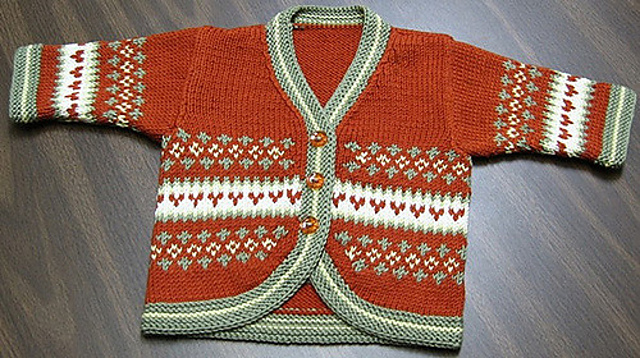 Fair Isle Cardigan and Booties