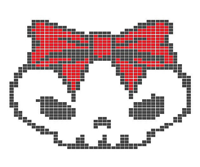 Skull With Red Bow Chart