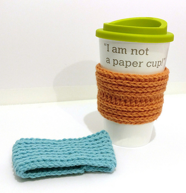 hdc "knit" stitch coffee cozy