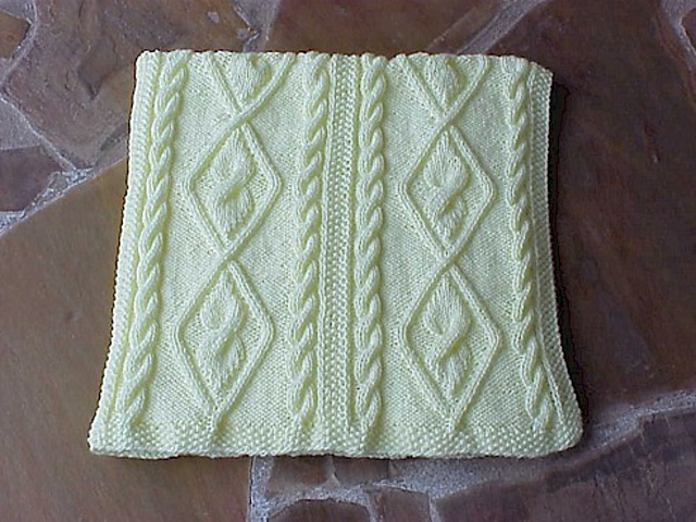 Diamond Cable Panels Travel Blanket