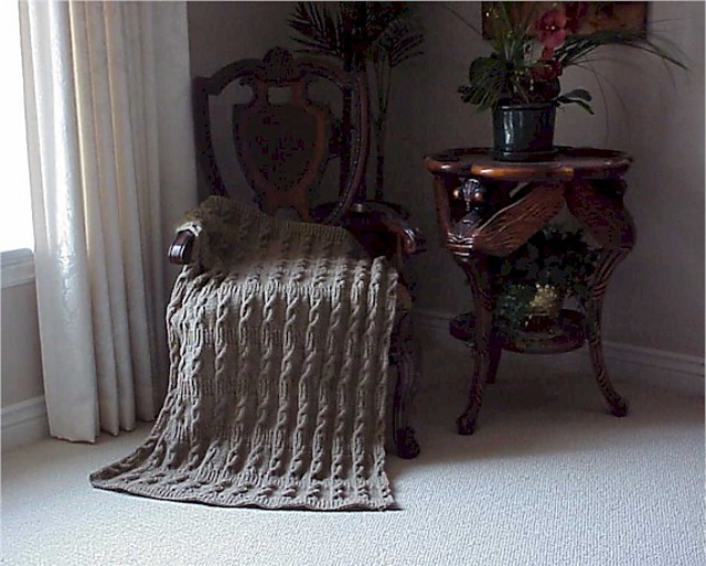 Ribbed Cables Lap Afghan