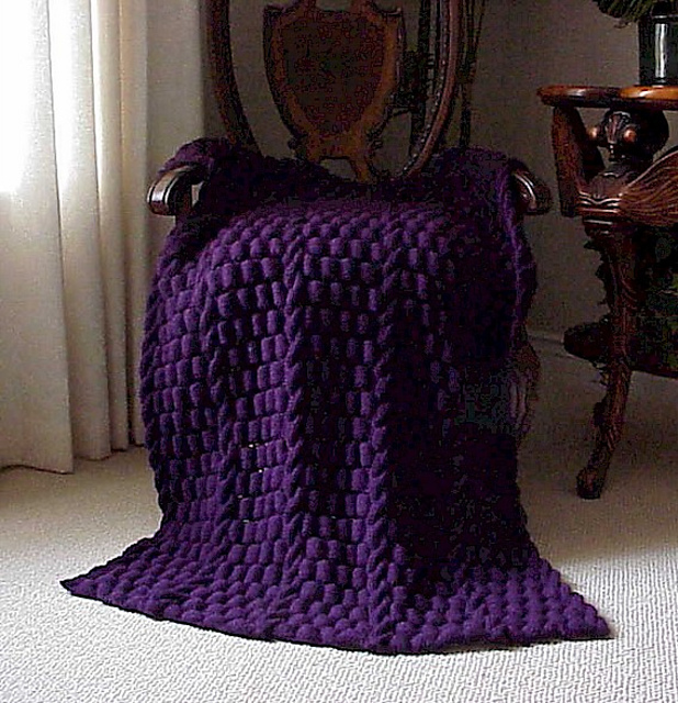 Cabled Bubble Wrap Lap Afghan