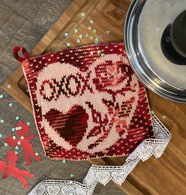 Valentine Kisses Potholder