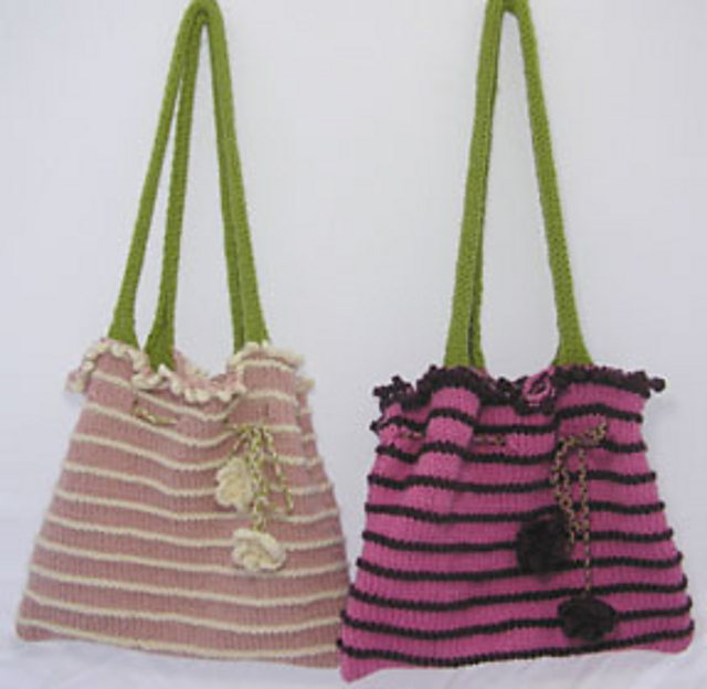Pretty Striped Knitted Bag Pattern 