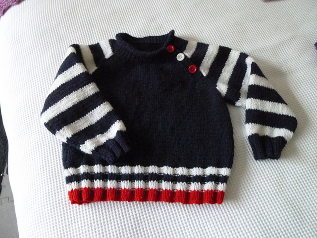 Knitted Stripe Sleeve Sweater