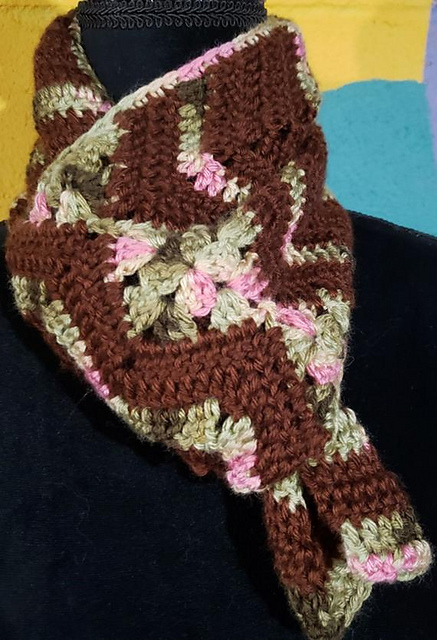 Pink Camo and Brown Scarf