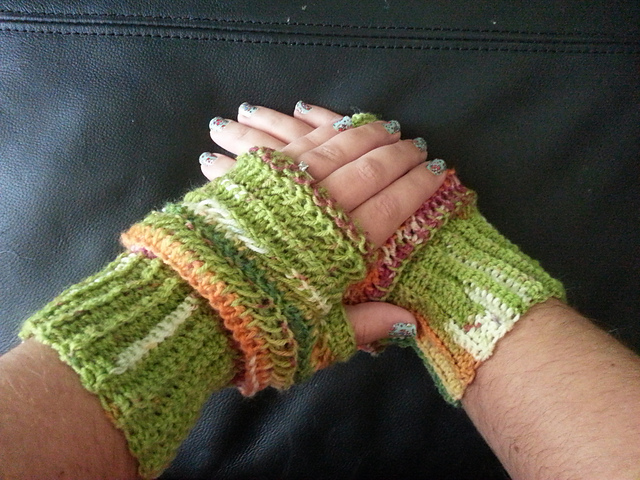 Kaleidoscope Tunisian Mitts