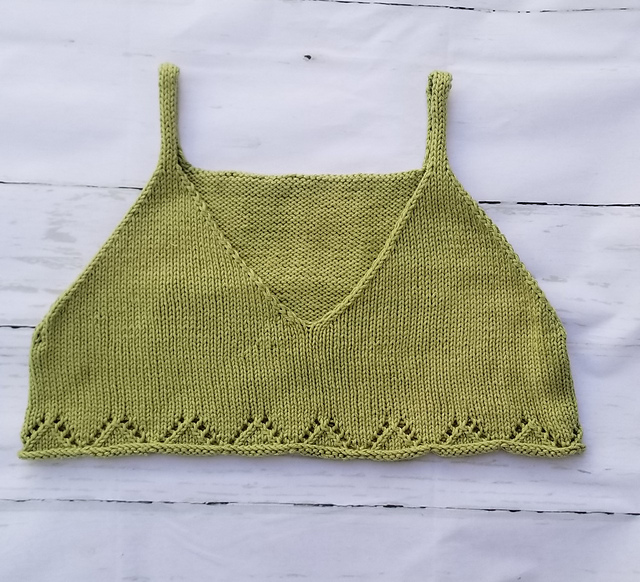 Chevron Lace Edge Cropped Top
