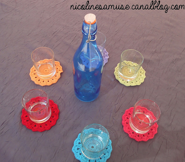Dessous de verres colorés