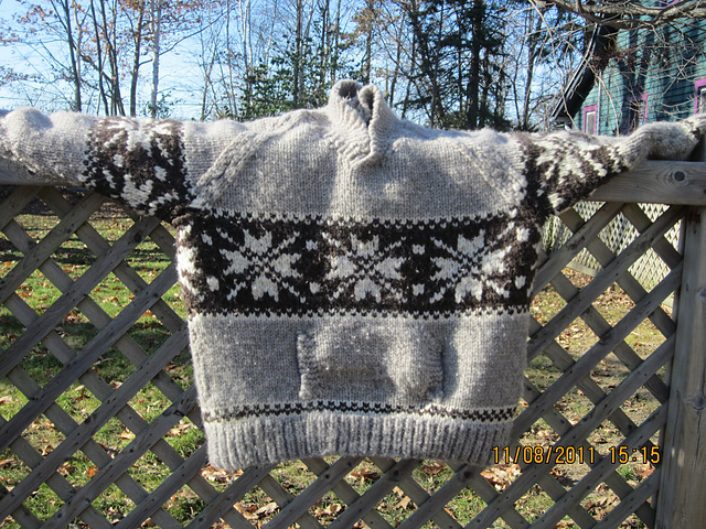 Pullover with Cross-Over Collar & Kangaroo Pocket