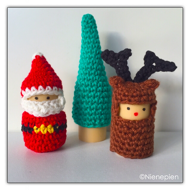Corkgurumi Santa & Rudolph