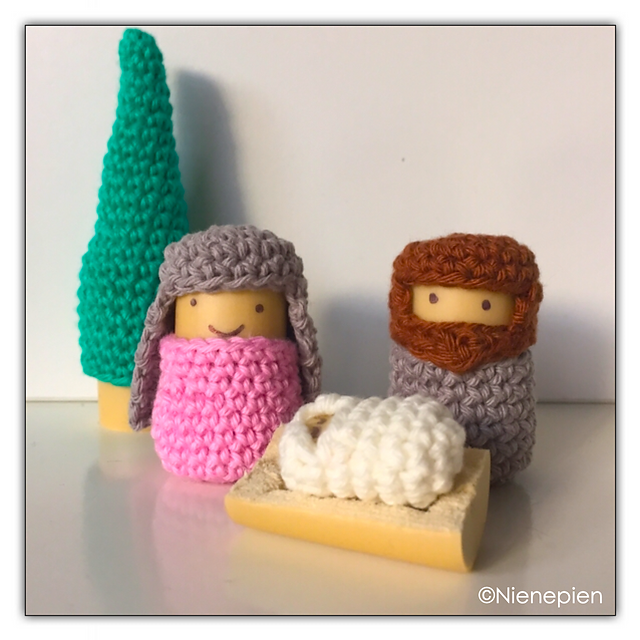 Corkgurumi Nativity scene
