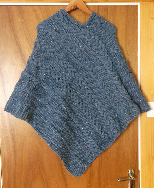Cables and Moss Poncho.