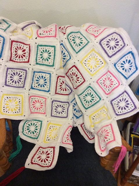 Rainbow Crocheted Afghan