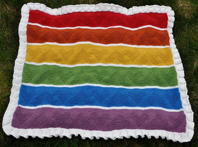 Rainbow Heart Blanket
