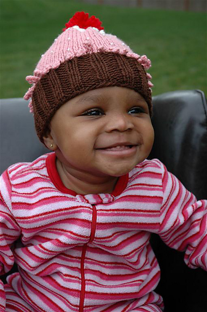 Beaded Cupcake Hat (in 3 sizes)