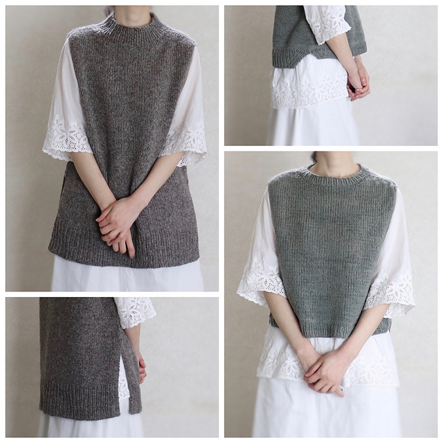 uenui ウニュイ sleeveless pleated vest グレー uenui ウニュイ sleeveless pleated vest グレー