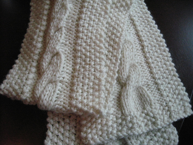 Cabled Knitted Scarf